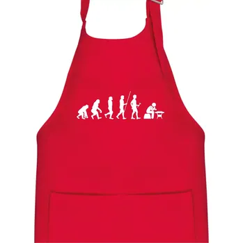 Kuchyňská zástěra Evoluce šachy - Dětská zástěra na vaření - Univerzální velikost ( Červená )