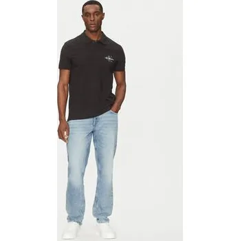 Pánské tričko Calvin Klein Jeans Polokošile Monologo J30J325664 Černá Regular Fit XL