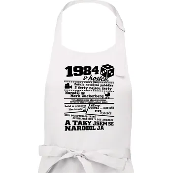 Kuchyňská zástěra 1984 v kostce - Pánská zástěra na vaření - Univerzální velikost ( Bílá )