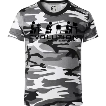 Chlapecké tričko Evoluce zábavy - Dětské maskáčové triko - 146 cm/10 let ( Šedý maskáč )