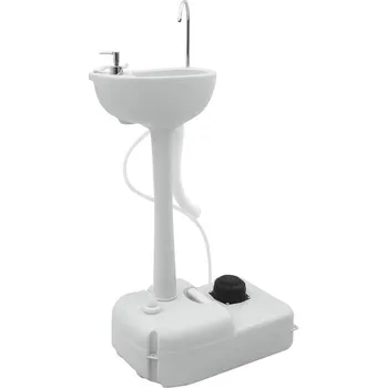 Chemické WC vidaXL Kempingový stojan na mytí rukou Šedá 50,5 x 33 x 103 cm [42001430]