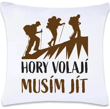 Dekorativní polštářek DOBRÝ TRIKO Polštář s potiskem 40 x 40 cm Hory volají Oboustranný tisk: NE