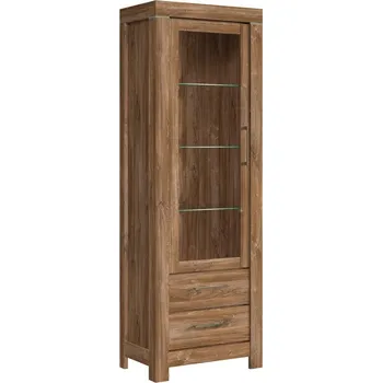 Knihovna Vitrína Gent - Black Red White - BRW Dub Stirling 68x201 cm