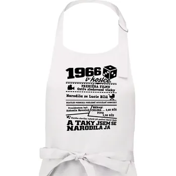 Kuchyňská zástěra 1966 v kostce - Dámská zástěra na vaření - Univerzální velikost ( Bílá )