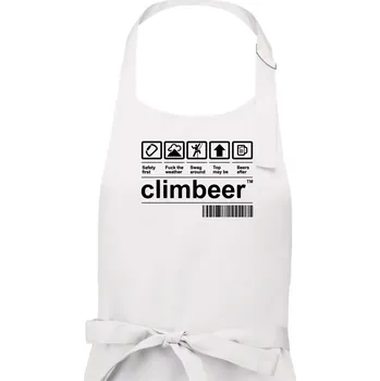 Kuchyňská zástěra Čárový kód - Climbeer - Pánská zástěra na vaření - Univerzální velikost ( Bílá )