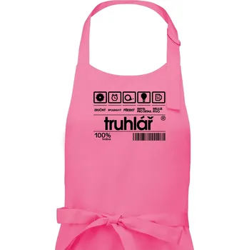 Kuchyňská zástěra Čárový kód truhlář - Pánská zástěra na vaření - Univerzální velikost ( Růžová )