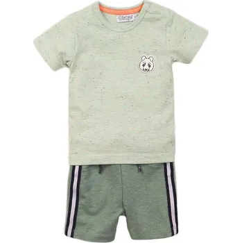 Kojenecká souprava DIRKJE Set 2dílný kr. kalhoty 80 Light Sage+Sage Melange