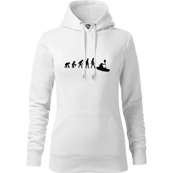 Dámská mikina Evoluce kajak - Mikina dámská Cape s kapucí - M ( Bílá )
