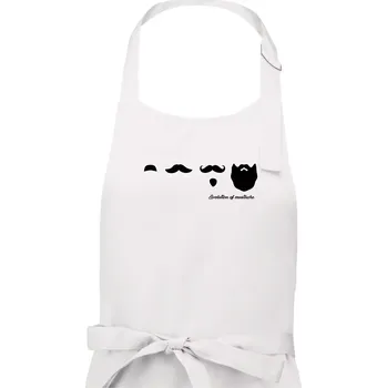 Kuchyňská zástěra Evolution mustache - Dámská zástěra na vaření - Univerzální velikost ( Bílá )