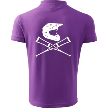 Pánská košile Cross helma / berle - Polokošile pánská Pique Polo 203 - 4XL ( Fialová )