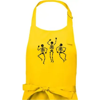 Kuchyňská zástěra Tancující kostlivci - Pánská zástěra na vaření - Univerzální velikost ( Žlutá )