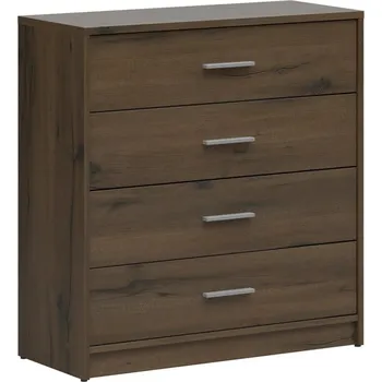 Komoda Komoda se 4 zásuvkami Nepo Plus - Black Red White - BRW Dub Noble 80x84 cm