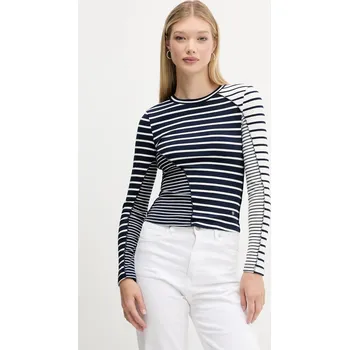 Pánské tričko Tričko s dlouhým rukávem Desigual PARIS tmavomodrá barva, 25WWTK48 59X, vel. M