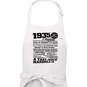 Kuchyňská zástěra 1935 v kostce - Dámská zástěra na vaření - Univerzální velikost ( Bílá )