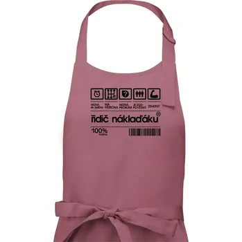 Kuchyňská zástěra Čárový kód řidič náklaďáku - Pánská zástěra na vaření - Univerzální velikost ( Starorůžová )