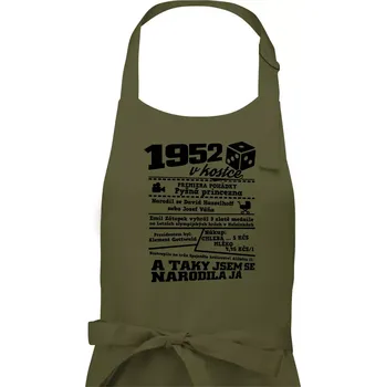 Kuchyňská zástěra 1952 v kostce - Dámská zástěra na vaření - Univerzální velikost ( Khaki )