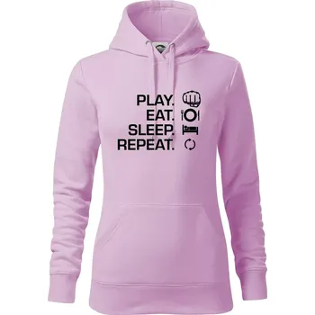 Dámská mikina MMA eat sleep repeat - Mikina dámská Cape s kapucí - L ( Orchid )