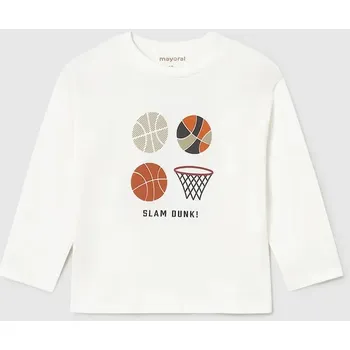 Oblečení a móda Bavlněné tričko s dlouhým rukávem Mayoral 2060.3A.Baby.9BYA bílá 00X, vel. 68