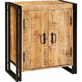 Noční stolek Noční skříňka Hnědá 66 x 35 x 76 cm Masivní hrubé mango dřevo