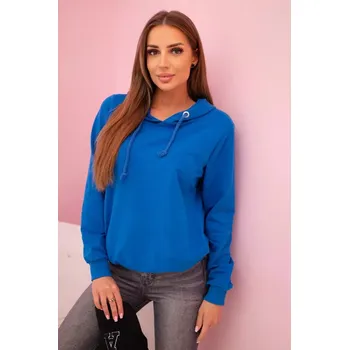 Dámská mikina Dámská mikina z bavlny s kapucí a kapsami chabrová UNI