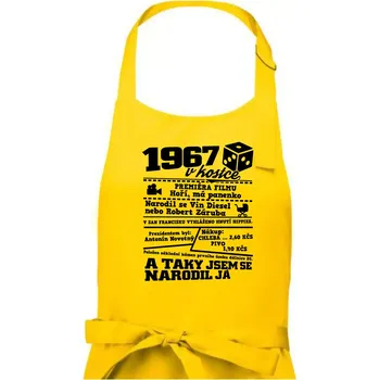 Kuchyňská zástěra 1967 v kostce - Pánská zástěra na vaření - Univerzální velikost ( Žlutá )