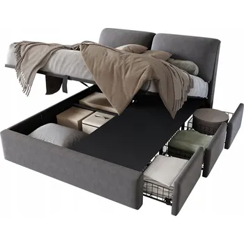 Postel Patrová postel Arhatreya moderní 90 x 200 cm šedá