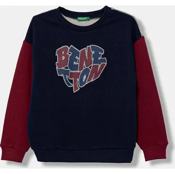 Chlapecká mikina Dětská bavlněná mikina United Colors of Benetton 3J68C10Q0.G.seasonal námořnická modř 59X, vel. 170