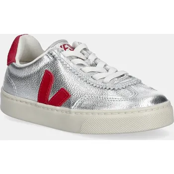 Dívčí obuv Dětské kožené tenisky Veja Small Volley stříbrná barva, SY2021183 SY2021183C.28.35 SLV, EUR 35