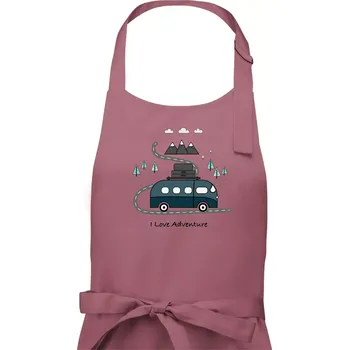 Kuchyňská zástěra Cesta přírodou I love Adventure - Pánská zástěra na vaření - Univerzální velikost ( Starorůžová )