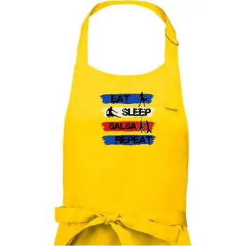 Kuchyňská zástěra Eat sleep salsa repeat - Dámská zástěra na vaření - Univerzální velikost ( Žlutá )