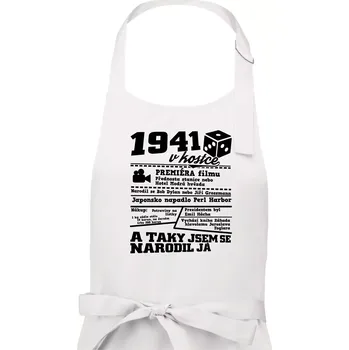 Kuchyňská zástěra 1941 v kostce - Pánská zástěra na vaření - Univerzální velikost ( Bílá )