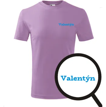Fialové dětské tričko Valentýn - dětské tričko se jménem - barva fialová - velikost 8let