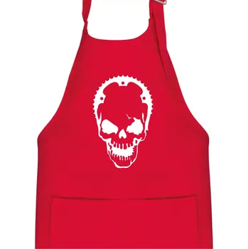 Kuchyňská zástěra Rozeta lebka - Dětská zástěra na vaření - Univerzální velikost ( Červená )