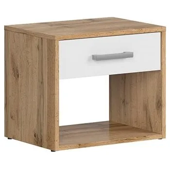 Noční stolek Noční stolek Matos - Black Red White - BRW Dub Wotan / Bílá 45x39 cm