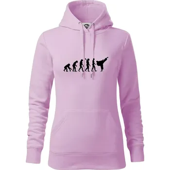Dámská mikina Karate Evoluce - kop - Mikina dámská Cape s kapucí - M ( Orchid )