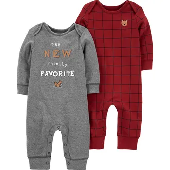 Kojenecký overall CARTER'S Overal bez nožiček Red Grey chlapec LBB 2ks PRE /vel.46