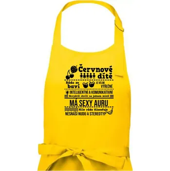 Kuchyňská zástěra Narozeniny červen - Pánská zástěra na vaření - Univerzální velikost ( Žlutá )