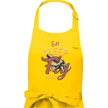 Kuchyňská zástěra Eat Sleep Fly Repeat letadlo - Dámská zástěra na vaření - Univerzální velikost ( Žlutá )