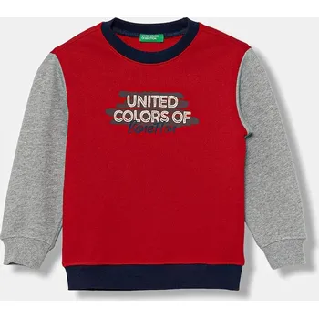Chlapecká mikina Dětská bavlněná mikina United Colors of Benetton 3J70G10JY.P.seasonal červená 33X, vel. 98