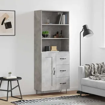 Příborník do zásuvky vidaXL Skříň highboard 69,5 x 34 x 180 cm kompozitní dřevo [3190018] Barva: Betonová šedá