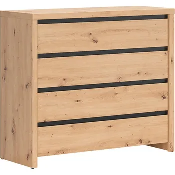 Komoda Komoda Larios - Black Red White - BRW Dub Artisan / Černá 105x91 cm