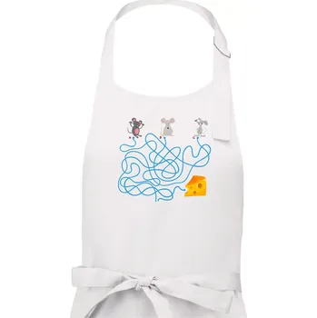 Kuchyňská zástěra Myší cesta hlavolam - Dámská zástěra na vaření - Univerzální velikost ( Bílá )