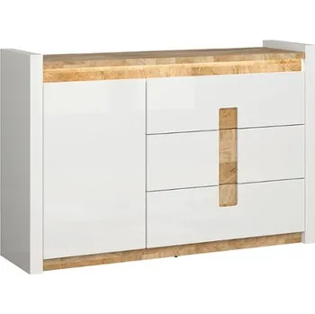 Komoda Komoda Alameda - Black Red White - BRW Bílý Lesk / Dub Westminster / Bílý Lesk 147x96.5 cm