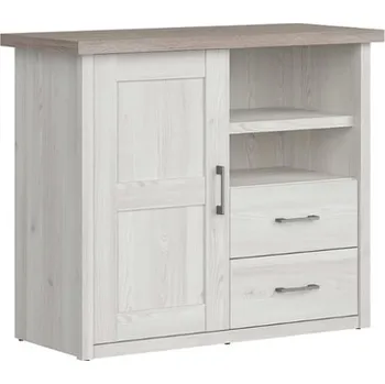 Komoda Komoda Luca Baby - Black Red White - BRW Modřín Sibiu Světlý / Dub Sonoma Tmavý 106.5x89.5 cm