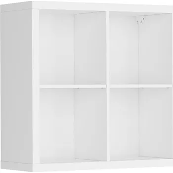 regál Závěsný regál do obývacího pokoje Nepo Plus - Black Red White - BRW Bílá 80x77.5 cm