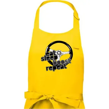 Kuchyňská zástěra Eat Sleep Boost repeat - Dámská zástěra na vaření - Univerzální velikost ( Žlutá )