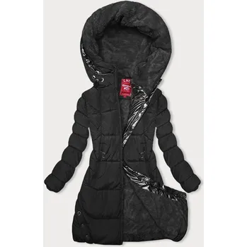 Dámská bunda Černá zimní bunda s kapucí (2M-231) odstíny černé XXL (44)