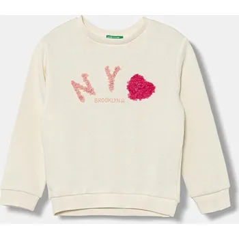 Chlapecká mikina Dětská bavlněná mikina United Colors of Benetton 3J68G10K3.P.seasonal béžová 01X, vel. 110