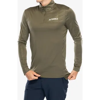 Pánská mikina Mikina bez kapuce adidas TERREX Multi Half Zip Longsleeve Tee - olive strata