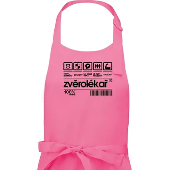 Kuchyňská zástěra Čárový kód zvěrolékař - Pánská zástěra na vaření - Univerzální velikost ( Růžová )